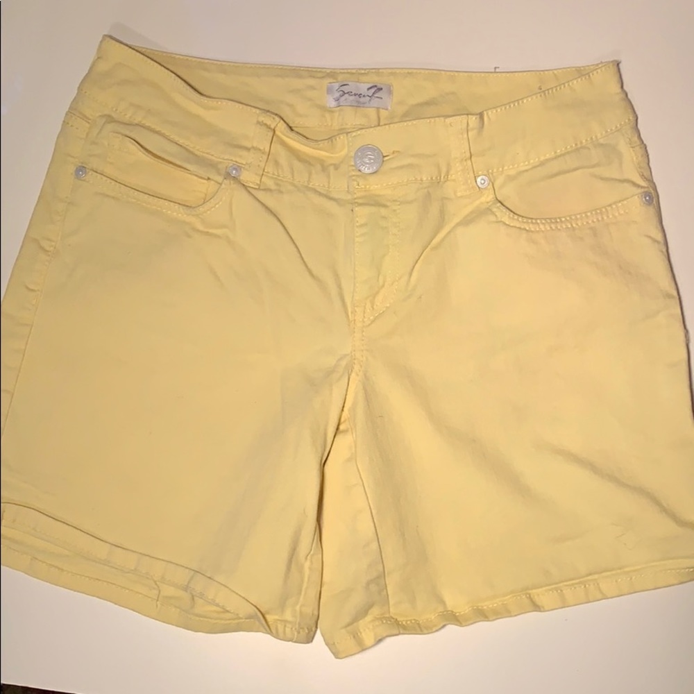 Yellow Denim Shorts
